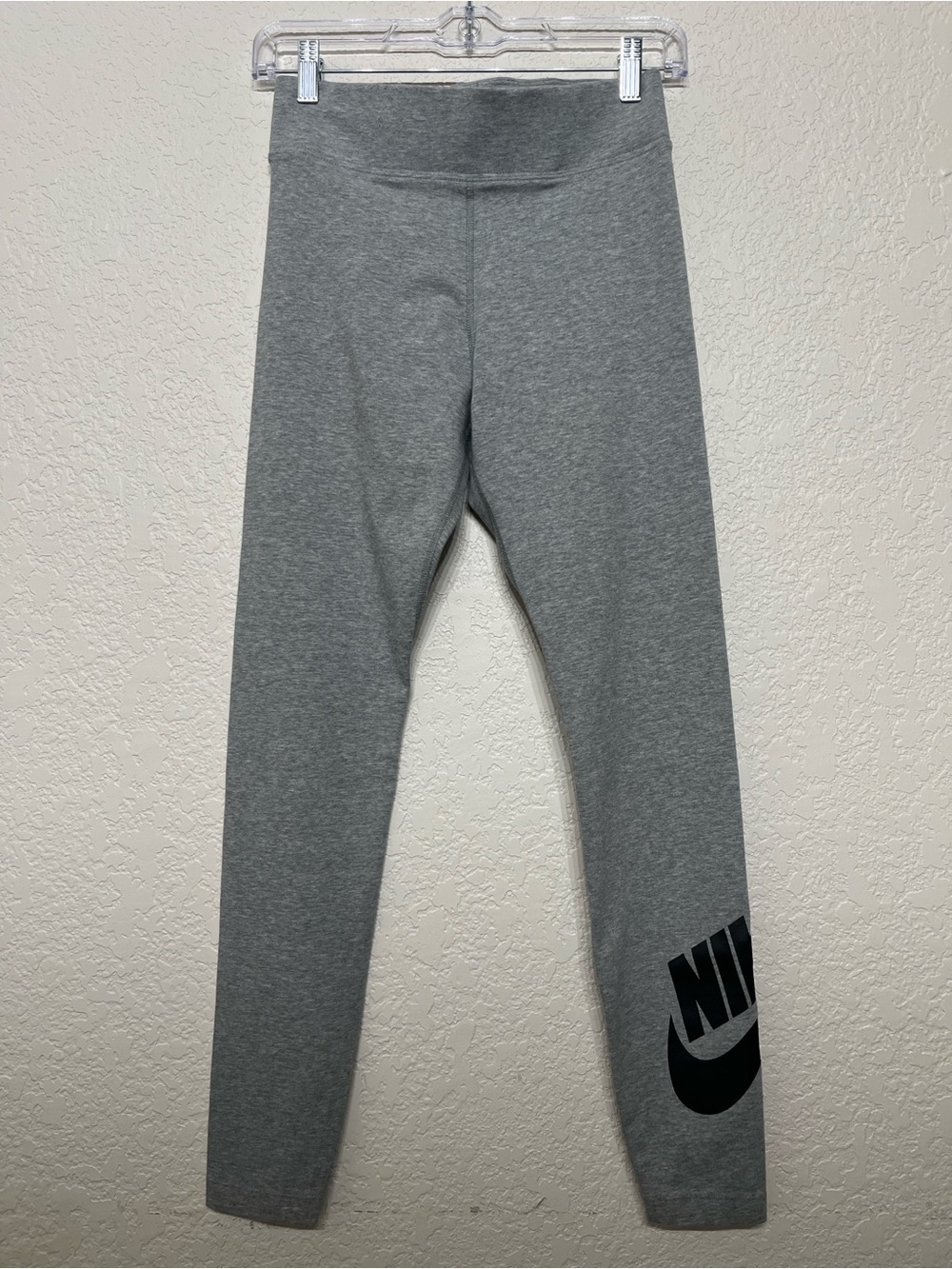 Nike Women’s Size Small Gray Leggings with Black Swoosh Logo